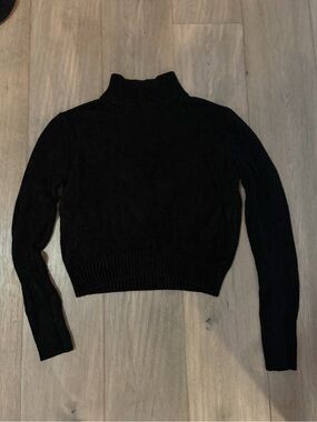 Wilfred Black Cropped Turtleneck Pullover